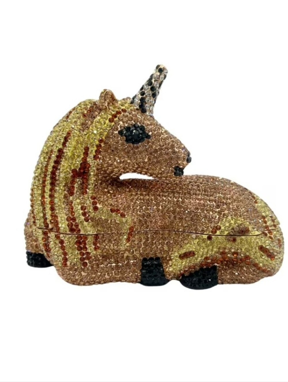 Horse Unicorn Rhinestone Clutch Purse for Women, Sparkling Crystal Evening Bag